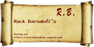 Rack Barnabás névjegykártya